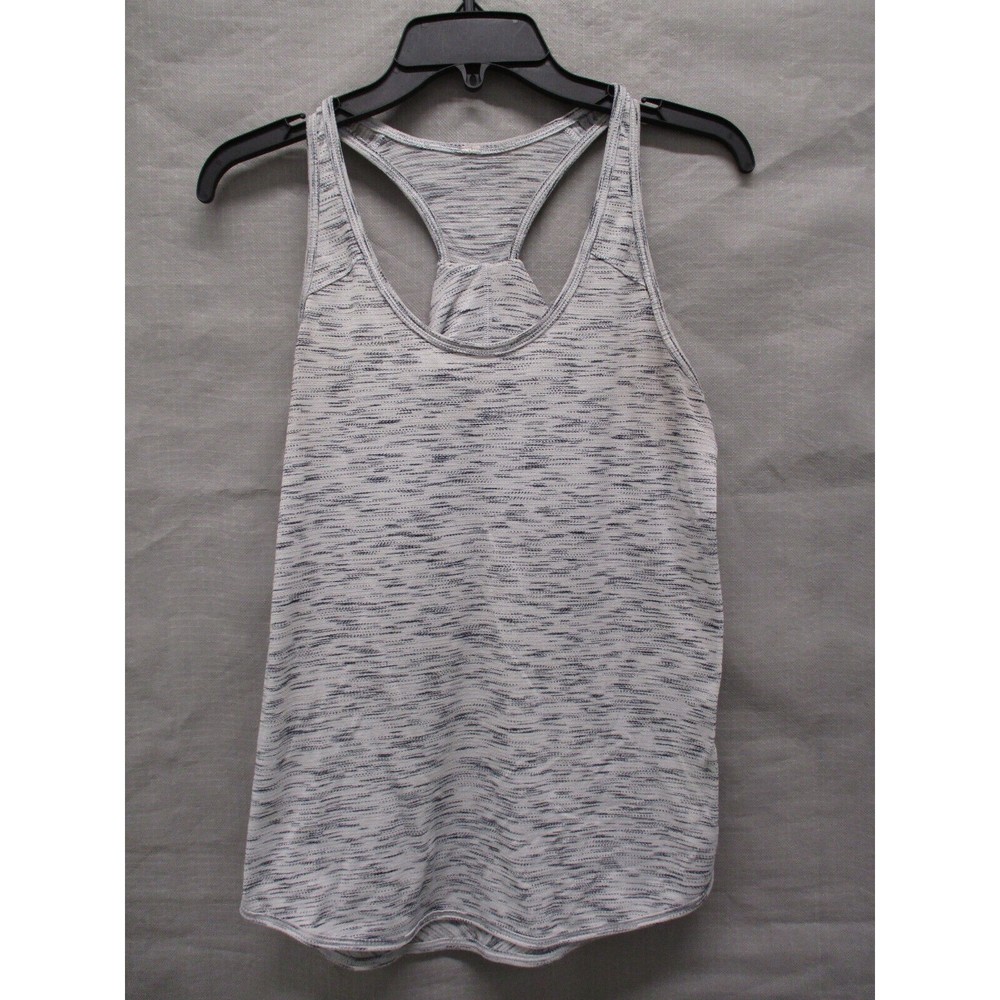 Lululemon Athletica Tank Women 8 Gray Top Pleated Essential Top Space Dye